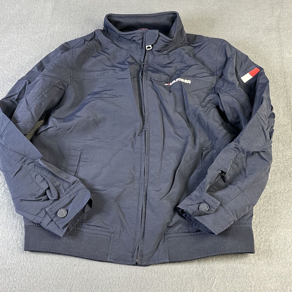 Tommy Hilfiger Boys Lightweight Jacket Blue Size Medium 8-10 Hidden Hood
